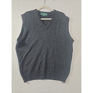 Alan Paine England Sweater Vest Men's EUR 52 UK 44 Lambs Wool Sleeveless Gray‎